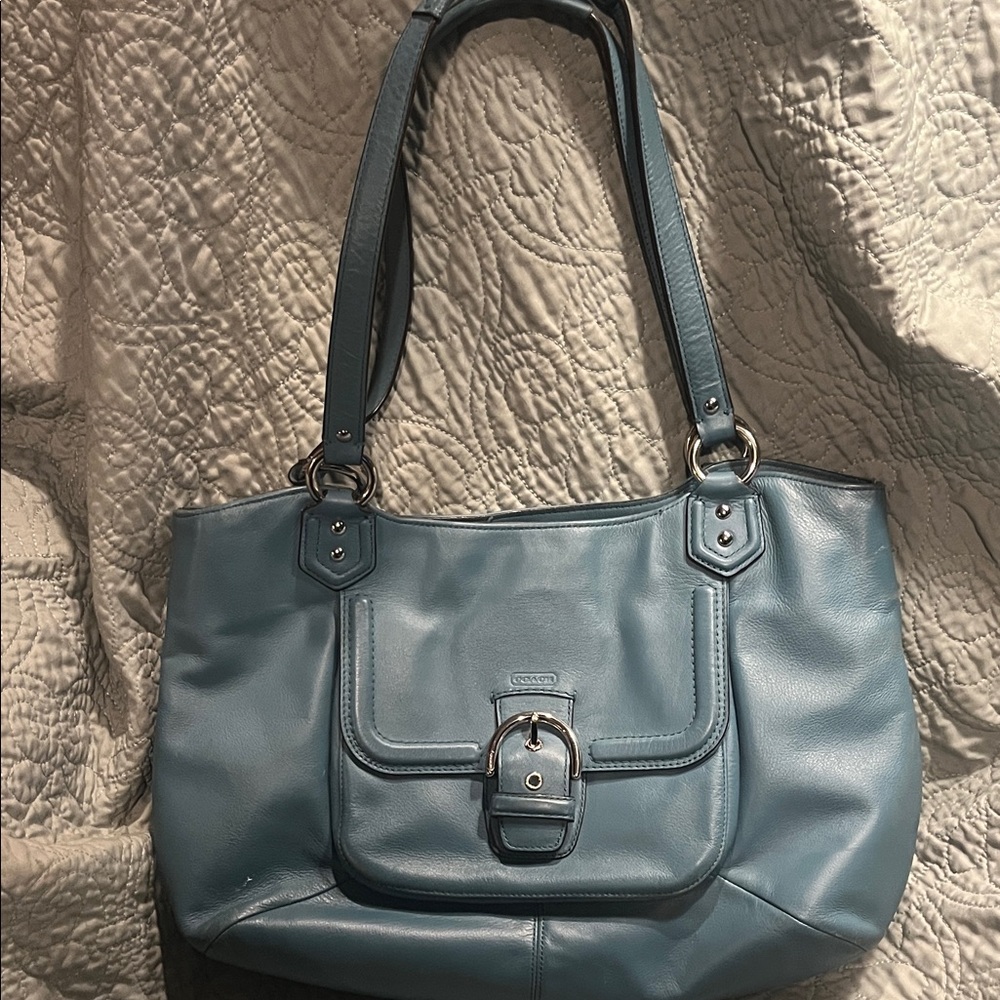 Coach Campbell Belle Teal leather shoulder bag